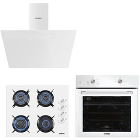 Resim Kumtel B66-S2 - KO-40TAHDF - DA6-833 Home Basic Beyaz Cam Ankastre Set 