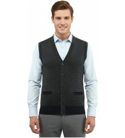 Resim Erkek Düğmeli Yelek Cepli Çelik Örgü Klasik Kalıp 5208l Bgl-st04964 Lacivert 