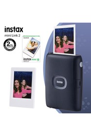 Resim Fujifilm Instax Mini Link 2 Uzay Mavisi Akıllı Telefon Yazıcısı 10LU Mini Film ve Çerçeve 