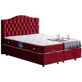 Resim Setaymobilya Baza, Zümrüt Bordo Çift Kişilik Baza + Başlık + Orthosoft Yatak 