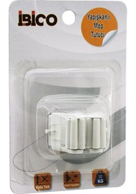 Resim Plastik Mop Sap Tutucu - Askı Yapışkanlı Montaj Şeffaf Pvc Plaka 10kg. Taşıma 5496 Çok Renkli 