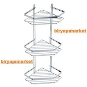 Resim Lider Üçlü Köşelik Banyo Için Şampuanlık L4242 Krom 
