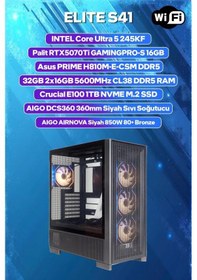 Resim Game Garaj Elite S41 Ultra 5 245KF 32 GB 1 TB SSD RTX5070Ti Free Dos Oem Paket Masaüstü Oyuncu Bilgisayarı 