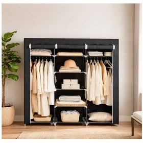 Resim Teknor -prado Trend Xxl Bez Dolap İki Bölmeli Askılık & Raflı Onix Siyah 