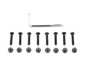 Resim Yunboo 29mm Siyah Gövde Uçlu Kaykay Vida Seti - 8 Adet Vida + 1 Adet Anahtar, Yüksek Dayanımlı Çelik, Skateboard Ve Longboard İçin Güvenli Bağlantı 