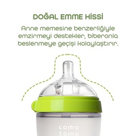 Resim Comotomo Silikon Biberon 250ml Orta Akışlı (3-6 Ay) - Yeşil 
