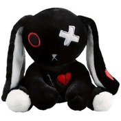 Resim Çılgın Tavşan Peluş Tavşan Oyuncağı Korkunç Tavşan Peluş Tavşan Hayvan Yastığı, Doğum Günü Hediyesi Siyah 