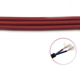 Resim ekiLamp Dekoratif Örgülü Bordo Renkli 2x0,50 mm Sargı Kablo 