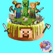 Resim 1Set Kek Bayrağı, Renkli ve Şeffaf Desen, Elmas Steve, Creeper Pixel Stil Madencilik El Sanatları Parti Malzemeleri Pixel Miner Parti Süsleri, Savaş Temalı Doğum Günü Parti Süsleri, Noel, Babalar Günü, Anneler Günü Parti Malzemeleri Halloween, Noel Etkinliği ve Parti Malzemeleri için 