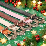 Resim Kadınlar için Ornate Tokalı Vintage Esinli Suni Deri Kemer - Şık ve Çok Yönlü, Kotlar İçin Mükemmel, Üniversite veya Festivaller İçin Uygun, Ortalama Boyut, Alaşım Toka, Rahat Kemer|Vintage Esinli Tasarım|Sunı Deri Kemer 