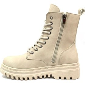 Resim Mehtap Süs Üçgen Toka Detaylı Kaymaz Taban Kadın Postal Bot Bej 