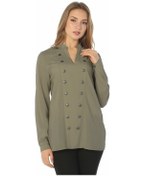 Resim Bulalgiy Kadın Haki Düğme Bluz - Bga748929 