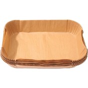 Resim Ruosui 50 Adet Dikdörtgen Tek Kullanımlık Airfryer Pişirme Kağıdı Astarı Yapışmaz Pişirme Matı Ninja Foodi Airfryer Aksesuarları Için (Yurt Dışından) 