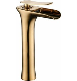 Resim Altın Yüksek Çanak Şelale Akışlı Mutfak & Lavabo Bataryası Altın 