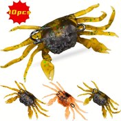 Resim 10'lu Silikon Yengeç Balıkçılık Yemleri saç tokası ile - 13cm, 32.5g - Gerçekçi Yumuşak Yem Yengeçler Balıklar için - Anti-Takılma Altta Batan Yüzen Yemler 
