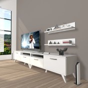 Resim Decoraktiv Eko 200R Mdf Retro Tv Ünitesi Tv Sehpası - Parlak Beyaz 
