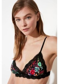 Resim Deep Secret Çiçekli Yakaları Siyah Dantelli Bralet Ds200475br 001 