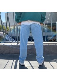 Resim Buz Mavisi Baggy Df Erkek Jean Pantolon Mavi 