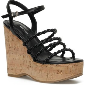 Resim Nine West Renest3 3fx Siyah Kadın Dolgu Topuk Sandalet 