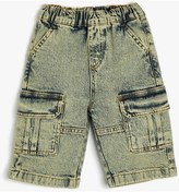 Resim Koton Kot Şort Kapaklı Cep Detaylı Pamuklu Orta İndigo 4smb40014td İndigo 