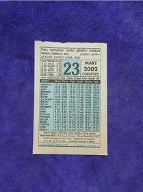 Resim 23 Mart 2002 Takvim Yaprağı - Nostalji Koleksiyonluk Takvim Yaprağı A 