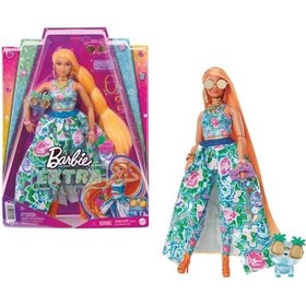 Resim Barbie Extra Fancy Bebek ve Kedi Dostu Yeşil Elbiseli Sarışın HHN14 