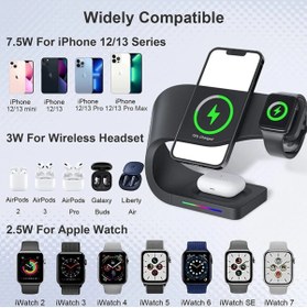 Resim Fogy 15w 4in1 Kablosuz Wireless Iphone Airpods Watch Şarj Standı 