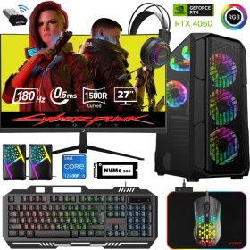 Resim Xaser XSR514 I5 12400F 16GB Ram 512GB M.2 Nvme SSD 8gb RTX4060 27"curved 180Hz Oyun Bilgisayarı 