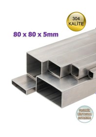 Resim Paslanmaz Çelik Profil 304 Kalite 80x80x5mm Satine Yüzeyli 