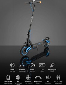 Resim Piranha 5015-M 600W Elektrikli Scooter 36V 10.4Ah 35 Km Menzil Katlanabilir Çift Amortisör Sinyal 