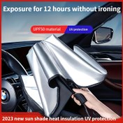 Resim Ön Cam İçin Kompakt Rulo Güneşlik - Isı Yalıtımı ve UV Koruma, Kullanımı Kolay Otomatik İç Aksesuar, UPF50+ Malzeme, Çoğu Araç İçin Uygun, Güneş Koruma Perdesi | Şık Siyah Şemsiye Tasarımı | Kolay Kullanım, Araba Güneşlik 