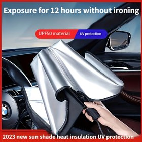 Resim Ön Cam İçin Kompakt Rulo Güneşlik - Isı Yalıtımı ve UV Koruma, Kullanımı Kolay Otomatik İç Aksesuar, UPF50+ Malzeme, Çoğu Araç İçin Uygun, Güneş Koruma Perdesi | Şık Siyah Şemsiye Tasarımı | Kolay Kullanım, Araba Güneşlik 