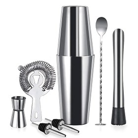 Resim Vosco VSC-700B 7 Parça Profesyonel Boston Kokteyl Shaker Seti 