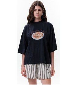 Resim Manuka Baskılı Kısa Kol T-shırt Pasta Pasta 