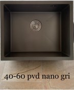 Resim DYSNOX Dys-nox 40x55 Gri Inox Nano Kaplamalı Dışı Ses Yalıtımlı Evye 