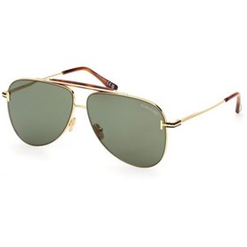 Resim Tom Ford Tf101830n60 Gold Metal Çerçeveli Damla Model Yeşil Lens Uv400 