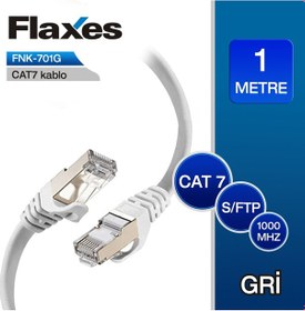 Resim Flaxes Fnk-701G 1Mt Cat7 Patch Network Kablosu Gri 