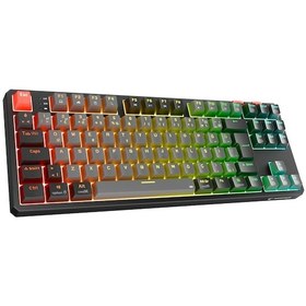 Resim Rampage Yoru Tkl Pro Gri/siyah 2.4ghz+bt5.0+type-c 5 Bağlantı Outemu Red Swich Q Kablosuz Rgb Mekanik Oyuncu Klavyesi Rampage 