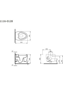 Resim Bocchi Etna Asma Klozet Kapak Dahil Parlak Siyah 1116-005-0128 