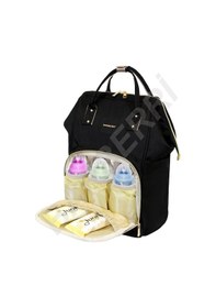 Resim Çok Amaçlı Anne Bebek Bakım Sırt Çantası Klasik Siyah Karışık Renk 