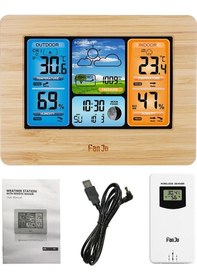 Resim Besthome1 Fanju Fj3373 Kablosuz Dış Sensörlü Dijital Hava Durumu İstasyonu İç/dış Sıcaklık Nem Barometre Ölçer 111 Karakter 