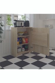 Resim Asra Trend Mutfak Fonksiyonel Kiler Dolabı Katlanır Masa 