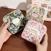 Resim Günlük İhtiyaçlar İçin Hijyenik Saklama Çantası, Büyük Kapasiteli Ruj Kılıfı – Sevimli Çiçek ve Uzay Desenli, Hafif Seyahat Organizeri: Cilt Bakım Ürünleri, Makyaj Malzemeleri, Şarj Aletleri, Kulaklıklar, Hijyenik Pedler için – Moda Fermuarlı Kapatma, Adet Gereçleri & Aksesuarları için İdeal Doğum Günü Hediyesi 