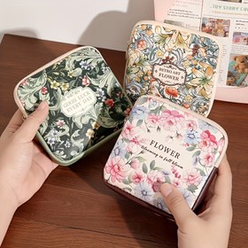 Resim Günlük İhtiyaçlar İçin Hijyenik Saklama Çantası, Büyük Kapasiteli Ruj Kılıfı – Sevimli Çiçek ve Uzay Desenli, Hafif Seyahat Organizeri: Cilt Bakım Ürünleri, Makyaj Malzemeleri, Şarj Aletleri, Kulaklıklar, Hijyenik Pedler için – Moda Fermuarlı Kapatma, Adet Gereçleri & Aksesuarları için İdeal Doğum Günü Hediyesi 