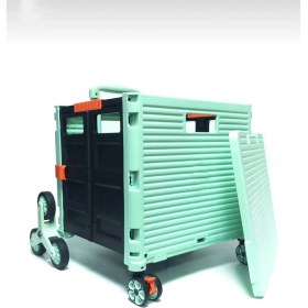 Resim Germany Steel Katlanır 55LT Merdiven Çıkabilen Portatif Çok Fonksiyonlu Yük Paket Taşıma Pazar El Arabası 90KG 