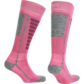 Resim Courchevel Merinos Yünü Hafif Çocuk Kayak Çorabı Pembe 1 Çift - 35/38 