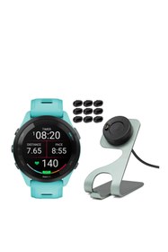 Resim Garmin Forerunner 265 GPS Koşu Akıllı Saati (Aqua), Silikon Askılı (Aqua/Siyah) Paket, Taşınabilir Ş 