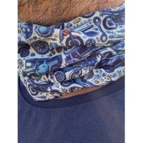 Resim Boyunluk Bandana Araba ve Motorsiklet Figürlü Desenli Buff 