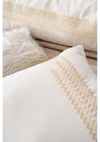 Resim Rivaistanbul Alina Cappuccino Nakışlı Çift Kişilik Yatak Örtüsü Seti - 4 Parça Çeyiz Seti Bej 