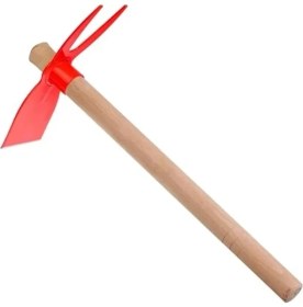 Resim Çift Taraflı Ahşap Saplı Bahçe Çapası, 40 Cm, Toprak Havalandırma Aleti 